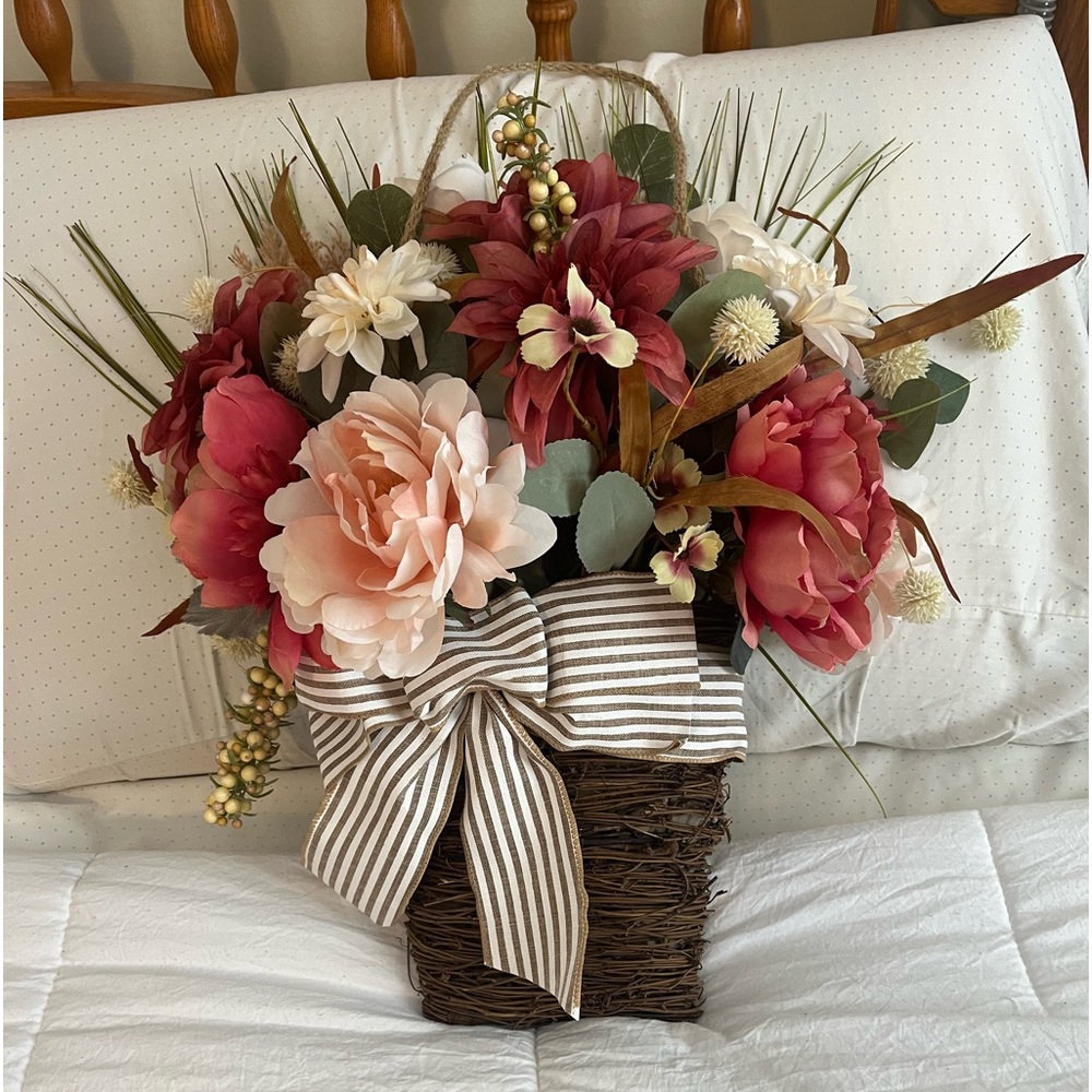 Handmade basket floral arrangement